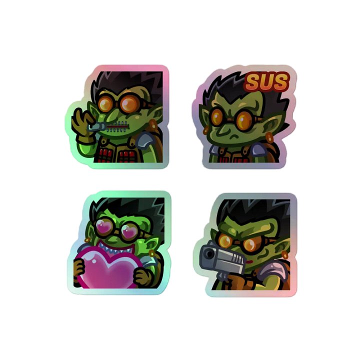 Goblin Emote Holographic Sticker Set C product image (2)