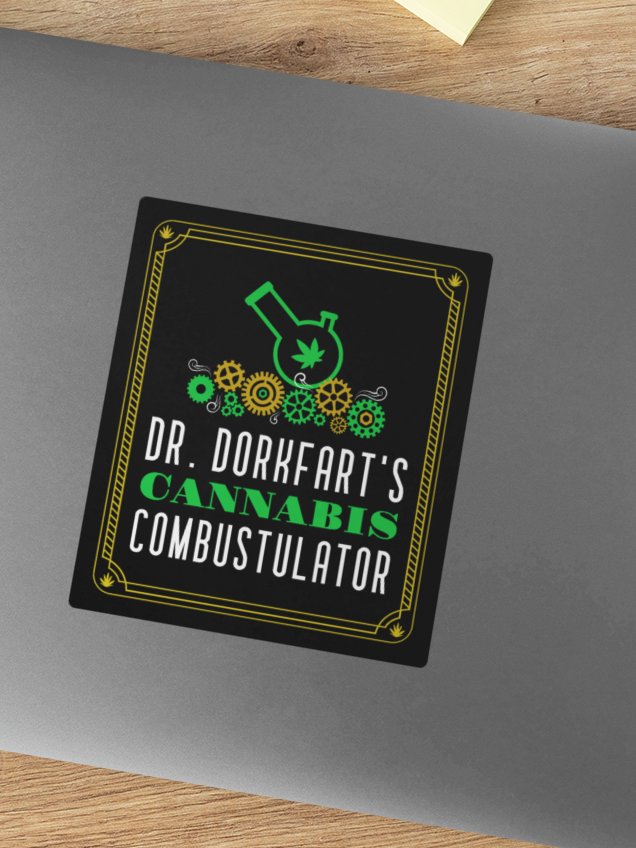 Dr. Dorkfart's Cannabis Combustulator bubble free stickers product image (1)