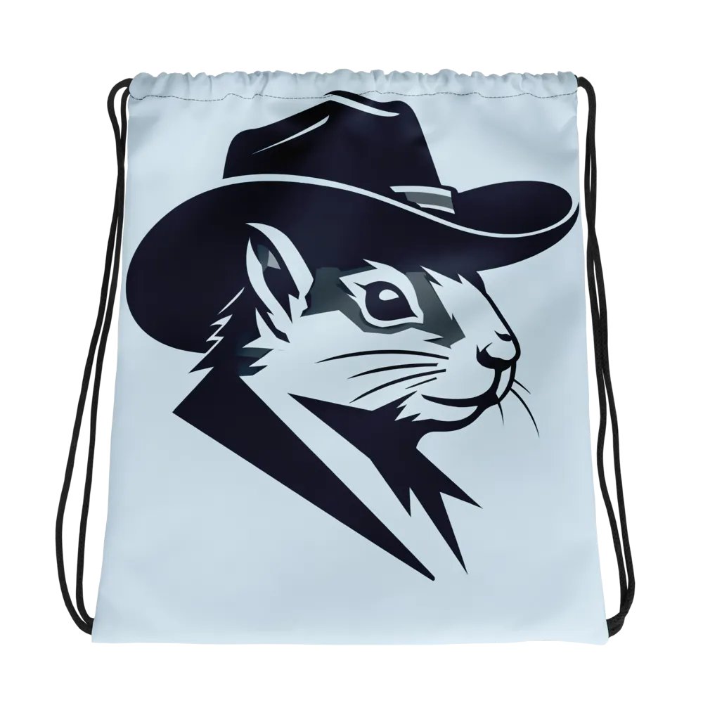 Monochromatic Cowboy Squirrel Drawstring Bag product image (1)