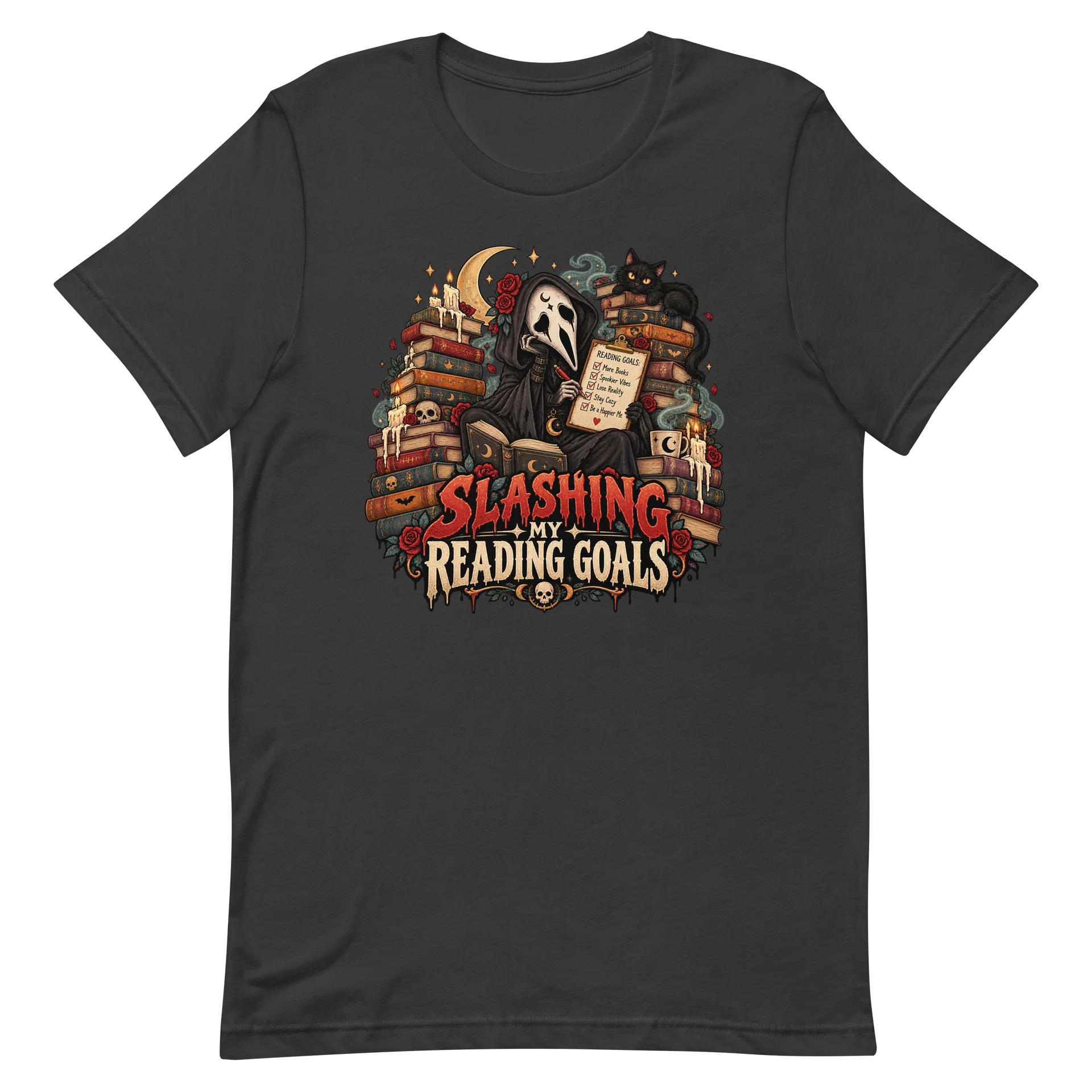 Slashing My Reading Goals Gothic Halloween Tee product image (2)