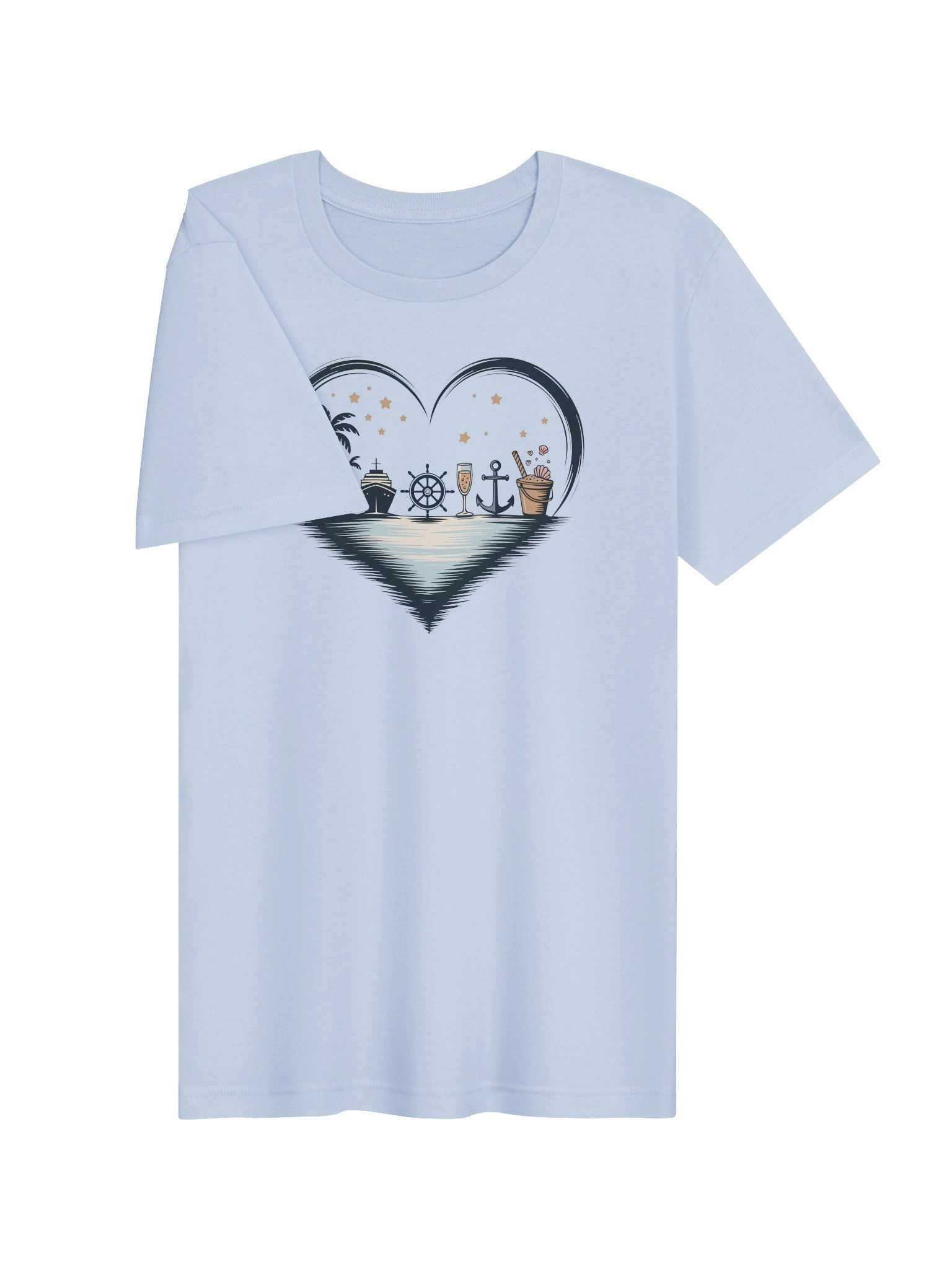 Cruise Love Heart T-Shirt | Ocean Vacation & Cruise Lover Tee product image (25)