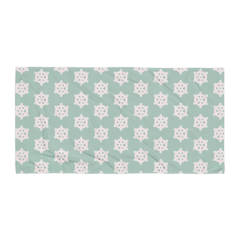 BOAT LOVER TOWEL GREEN PINK - Badetuch mit Steuerrad product image (3)