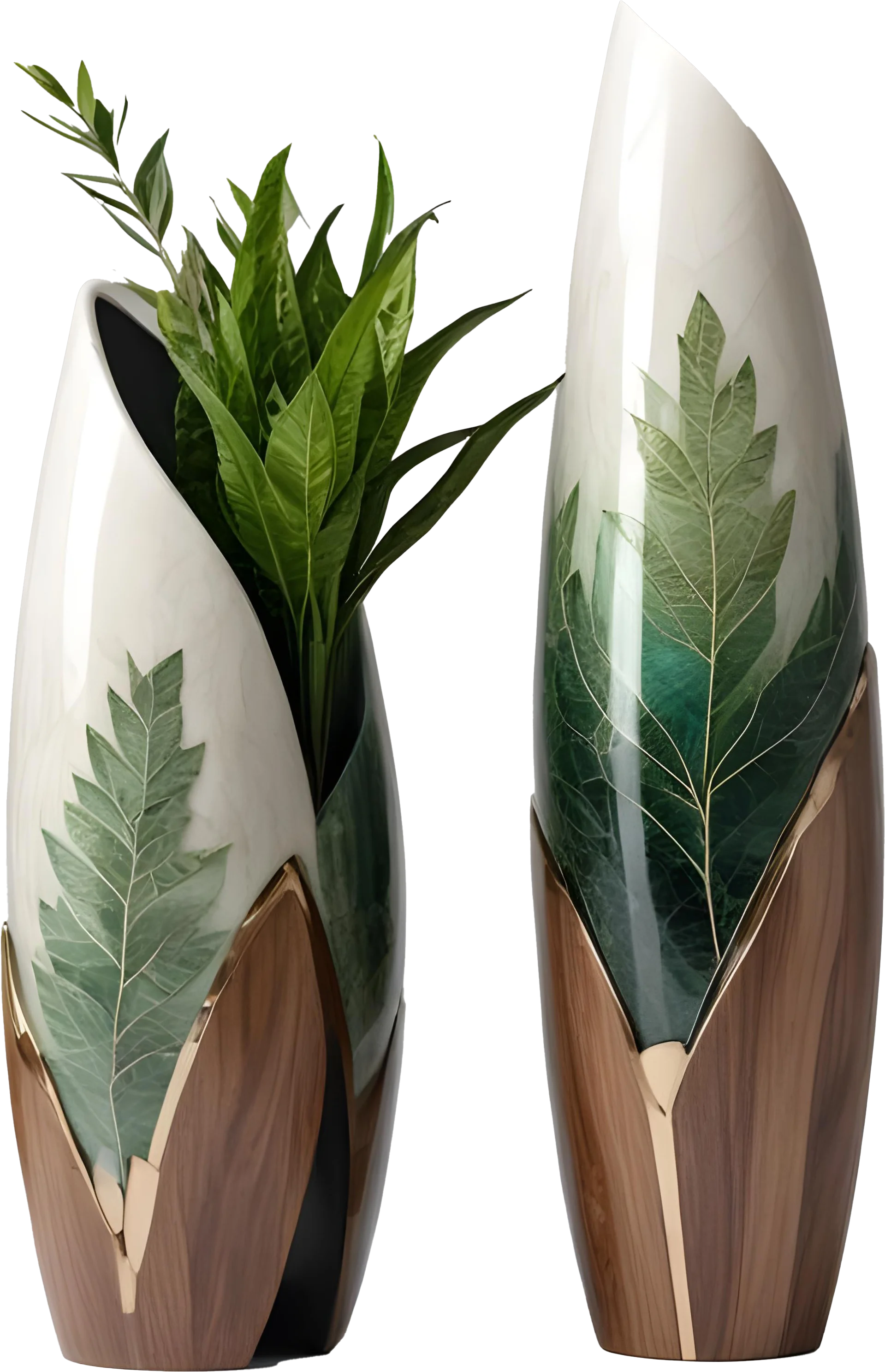 Luxe Botanique – Vase Art Déco with Plant spa decor product image (1)