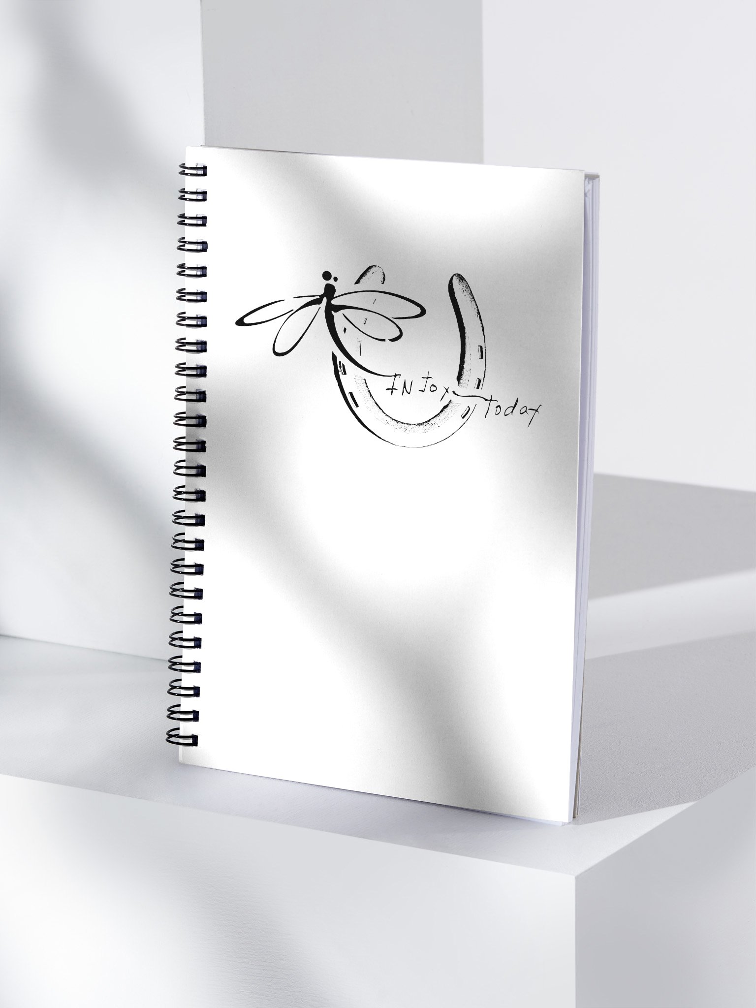 InJoy Today Dotted Spiral Notebook (Dragonfly + Horseshoe Logo, Soft-Touch Cover) product image (3)