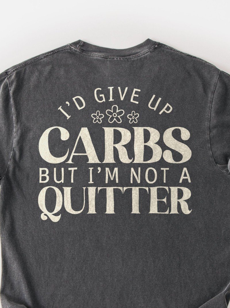 I'd Give Up Carbs But I'm Not a Quitter Oversized Gym Tee | Funny Gym Shirt product image (2)