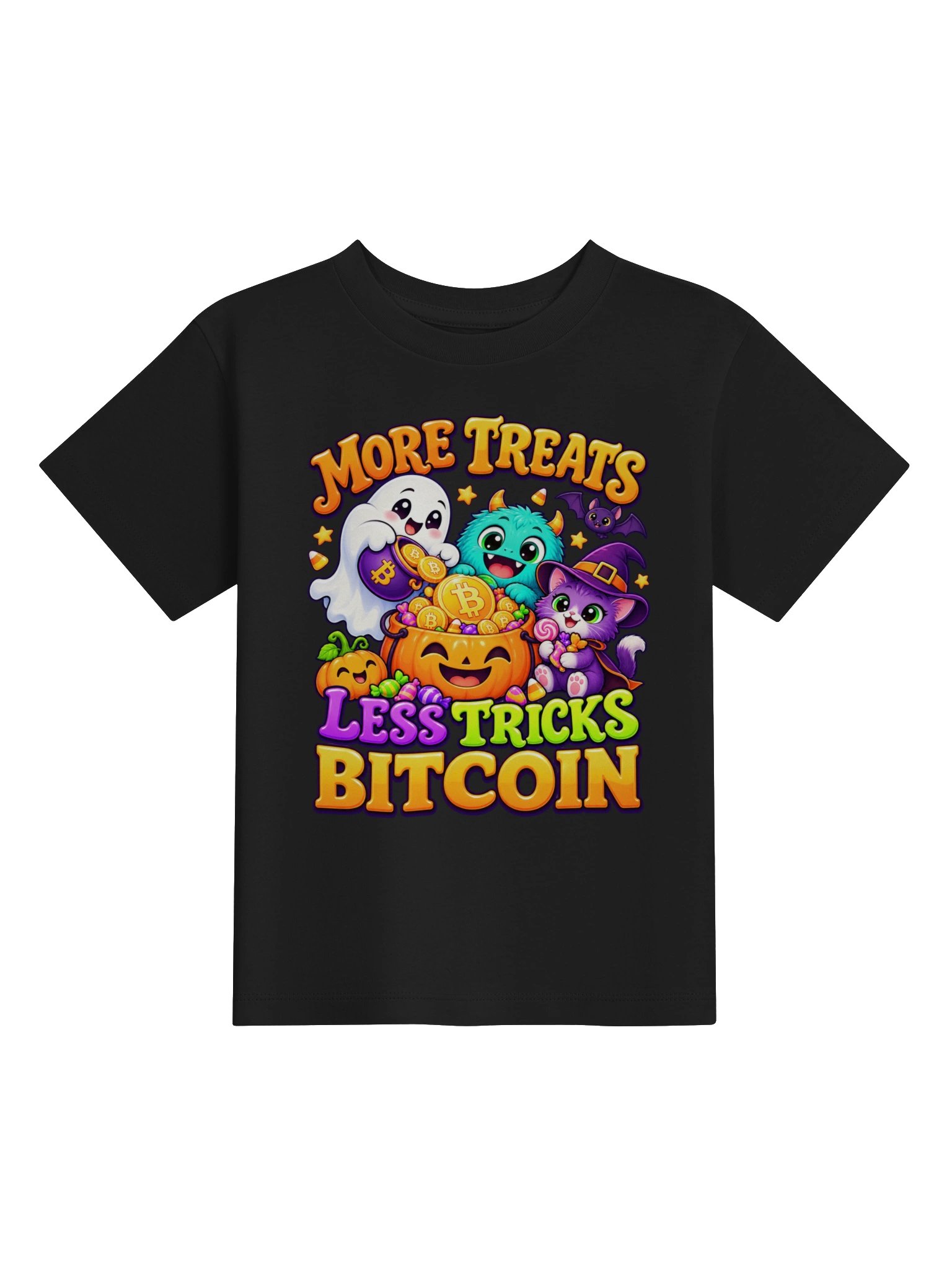 More Treats, Less Tricks — Toddler Bitcoin Halloween Tee product image (1)