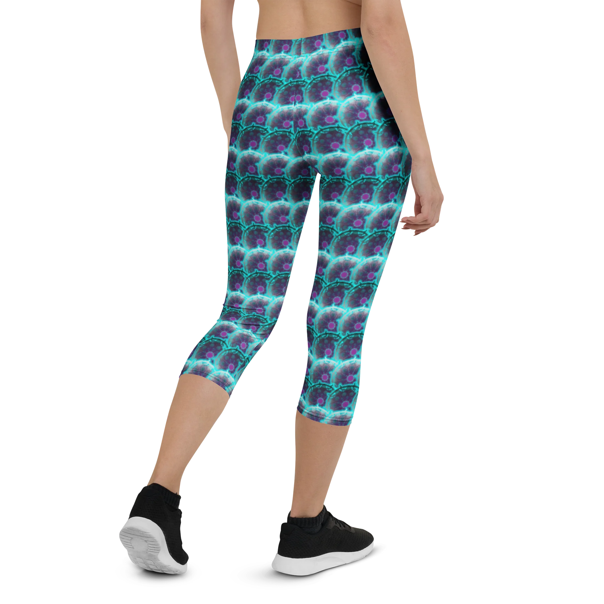 Neon Bloom Patterned Capri Leggings product image (2)
