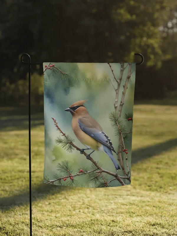 Cedar Waxwing Garden Flag product image (1)