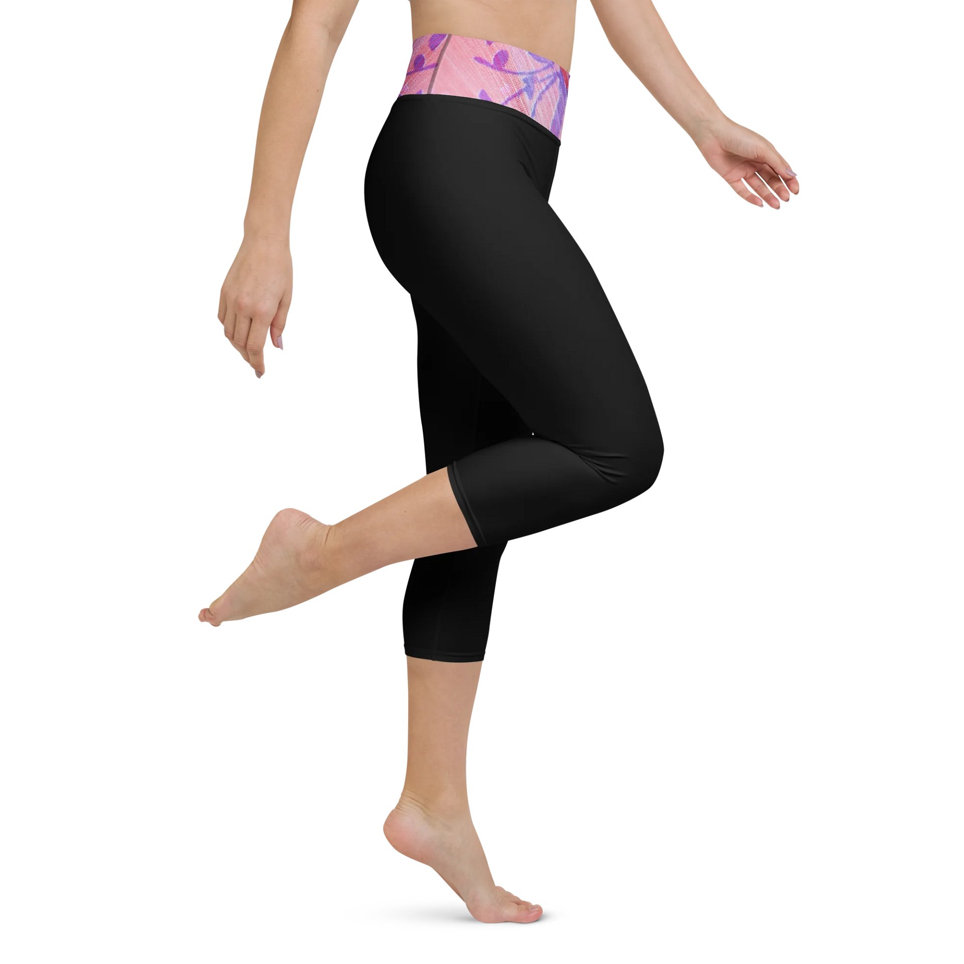 Paradise Breeze Black Yoga Capri Leggings product image (1)