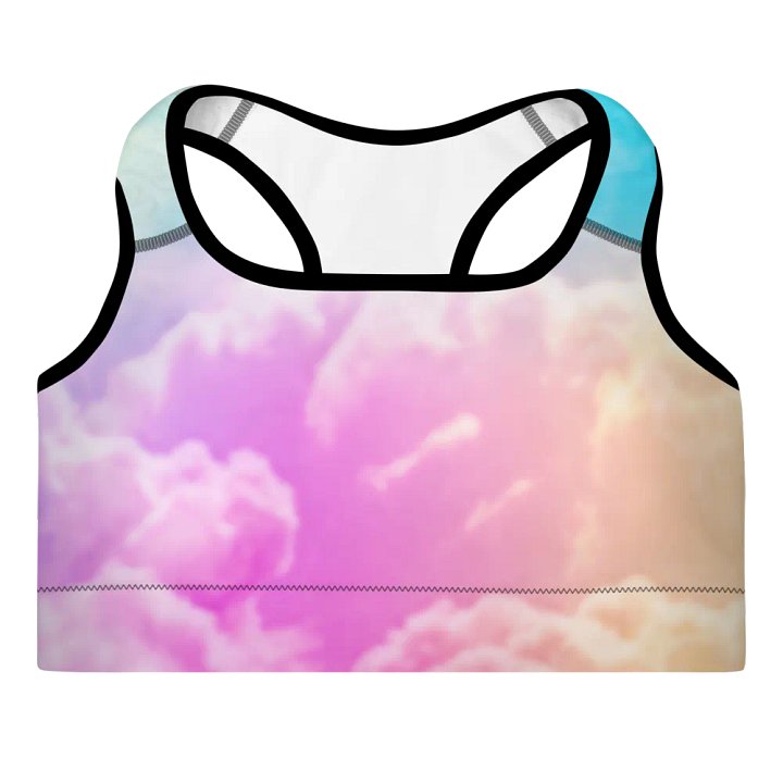 Blur cloud rainbow Design Padded Sports Bra - v7 product image (2)