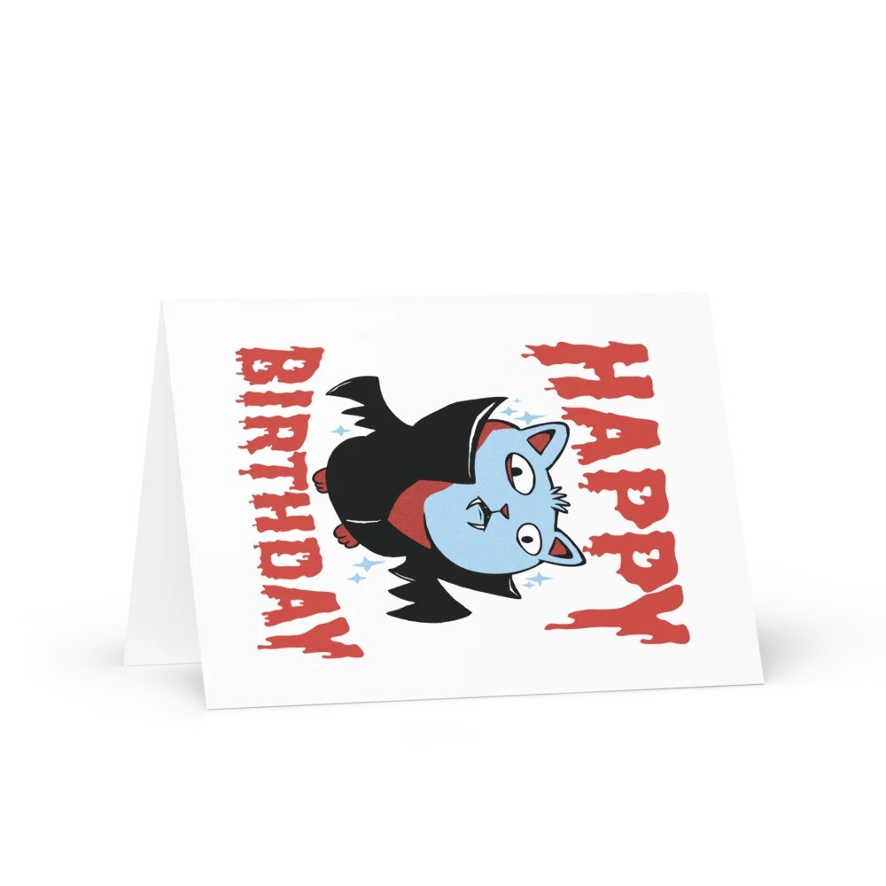 Happy Birthday (Vampire Cat) Birthday Card 5" x 7" product image (1)