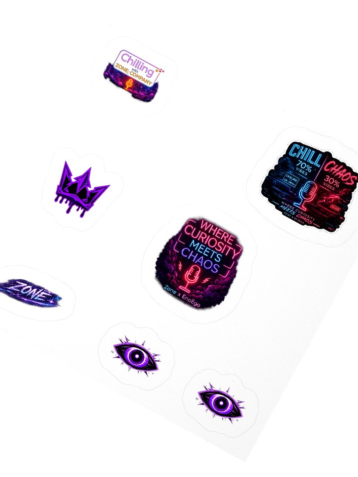 Where Curiosity Meets Chaos — Neon Mic Sticker Zone Edition product image (2)