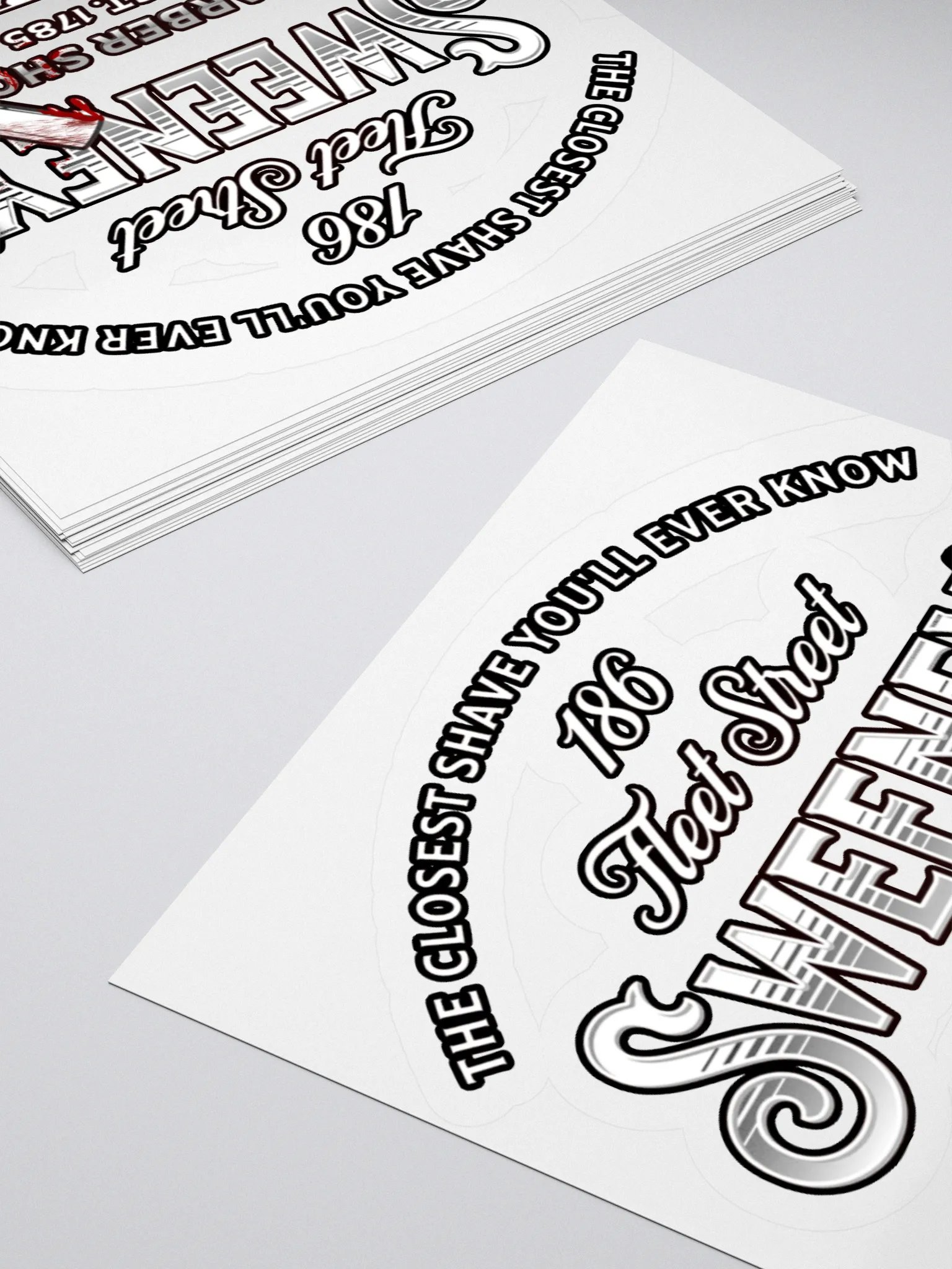 Sweeney Todd Barber Shop Stickers – Kiss-Cut Gothic Broadway Fan Art Decals product image (4)