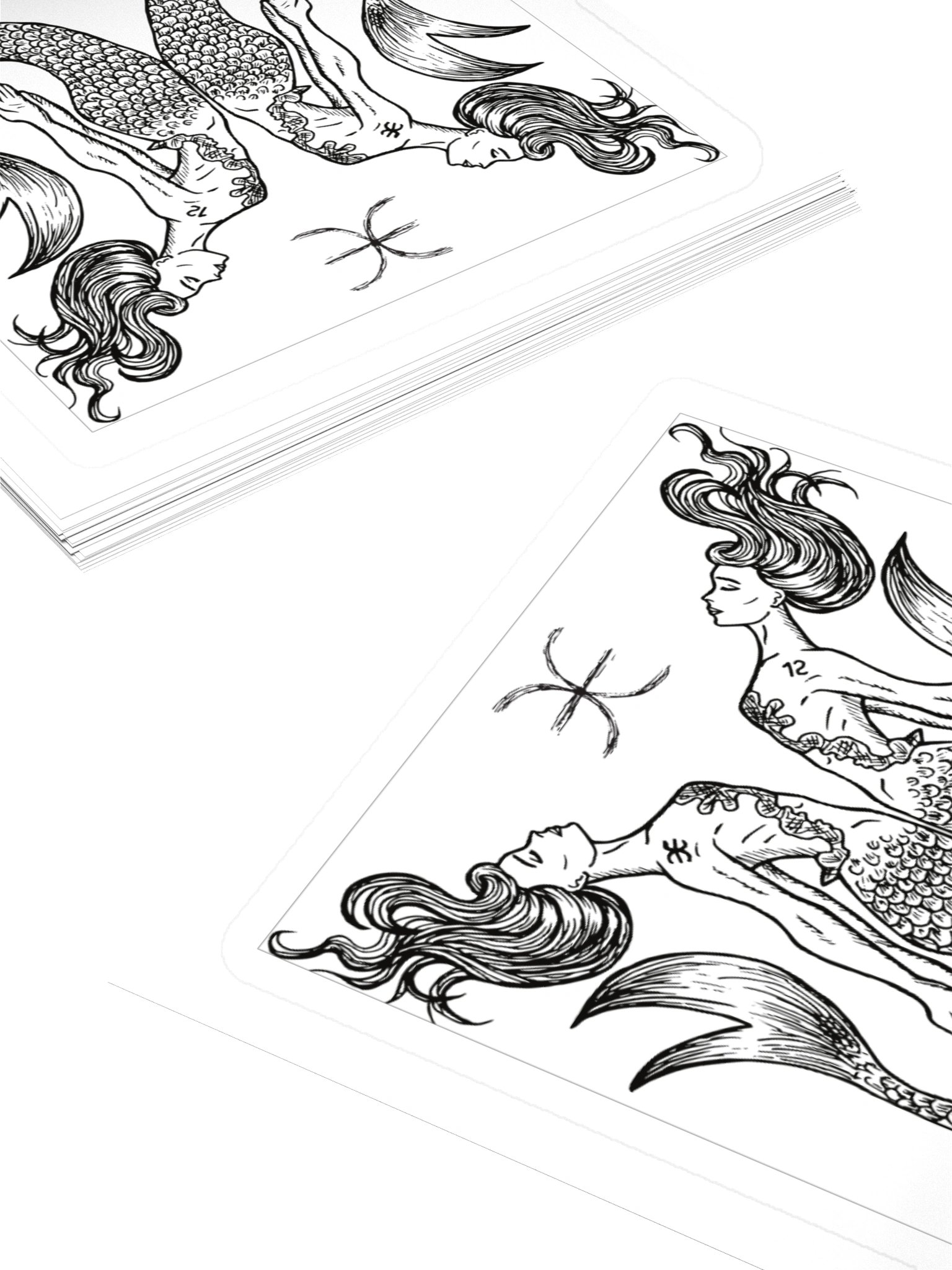 Pisces Zodiac Sticker — Symmetrical Twin Figure Design product image (4)
