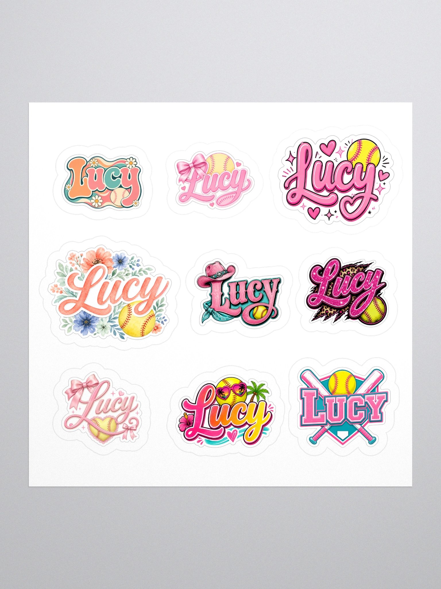Lucy Softball & Western Sticker Set product image (1)