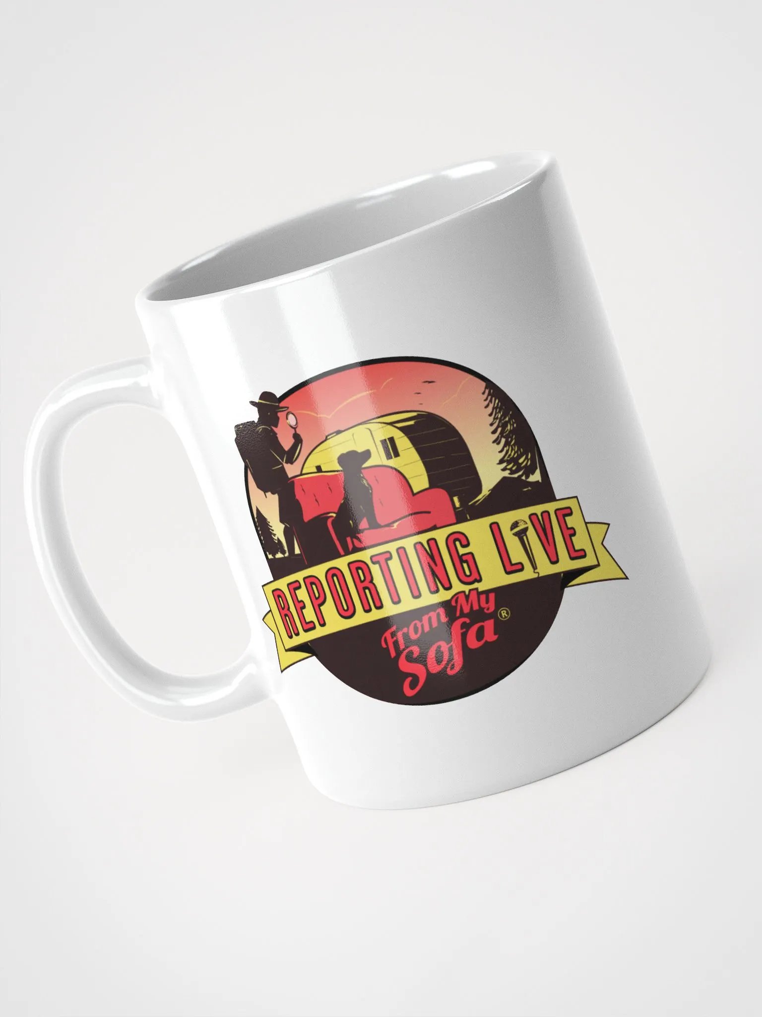 Reporting Live From My Sofa Logo Mug product image (3)