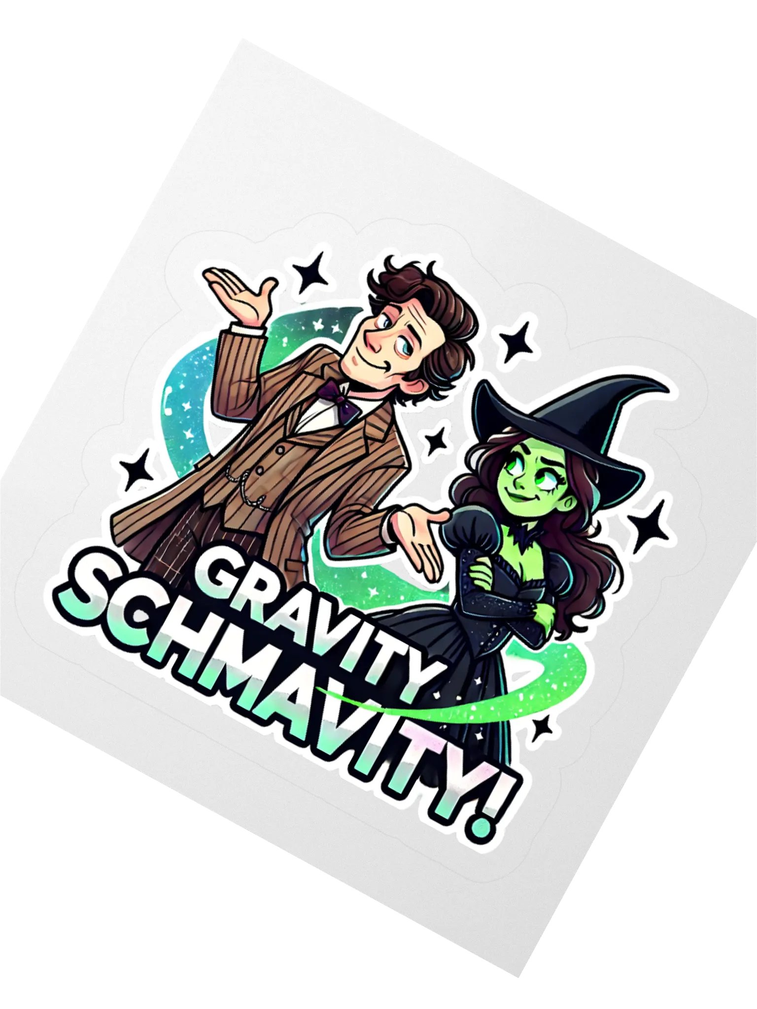 Defying Gravity Schmavity Stickers – Kiss-Cut Broadway Sci-Fi Crossover Vinyl Decals product image (1)