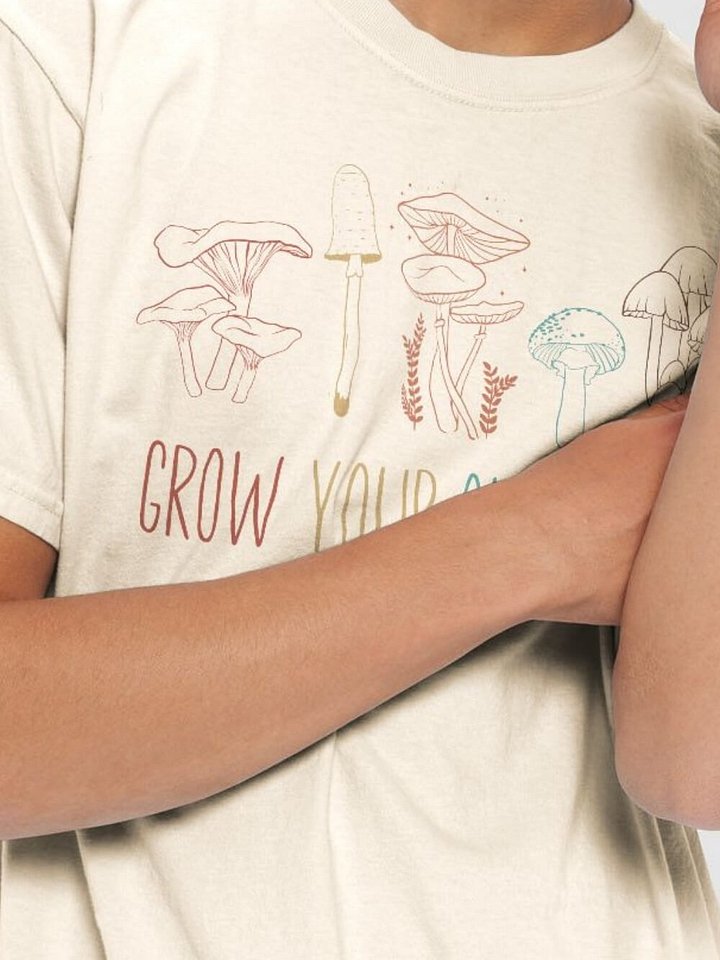 Grow Your Own Way T-Shirt - Boho Retro Inspirational Mushroom Graphic Tee product image (2)