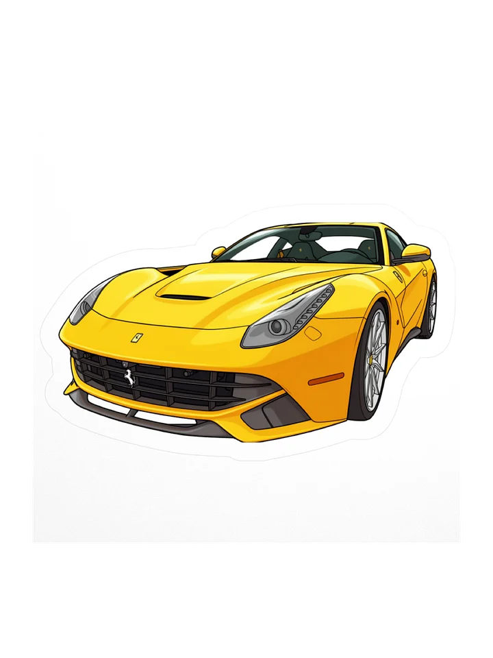 Yellow Ferrari F12 Berlinetta Sticker (Retro, Sketch, Silhouette) product image (1)