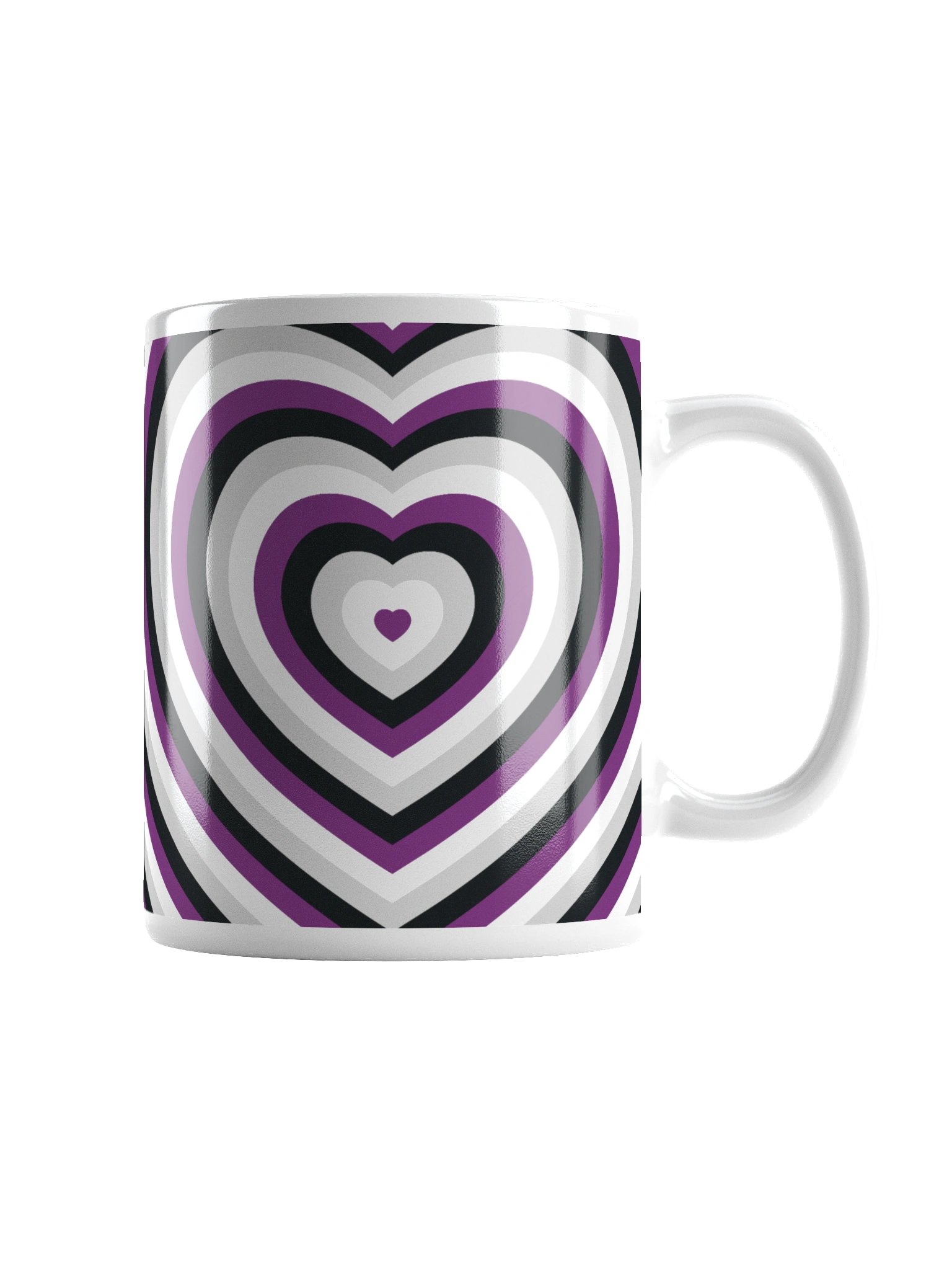 Asexual Pride Hearts Mug (Left-handed) product image (1)