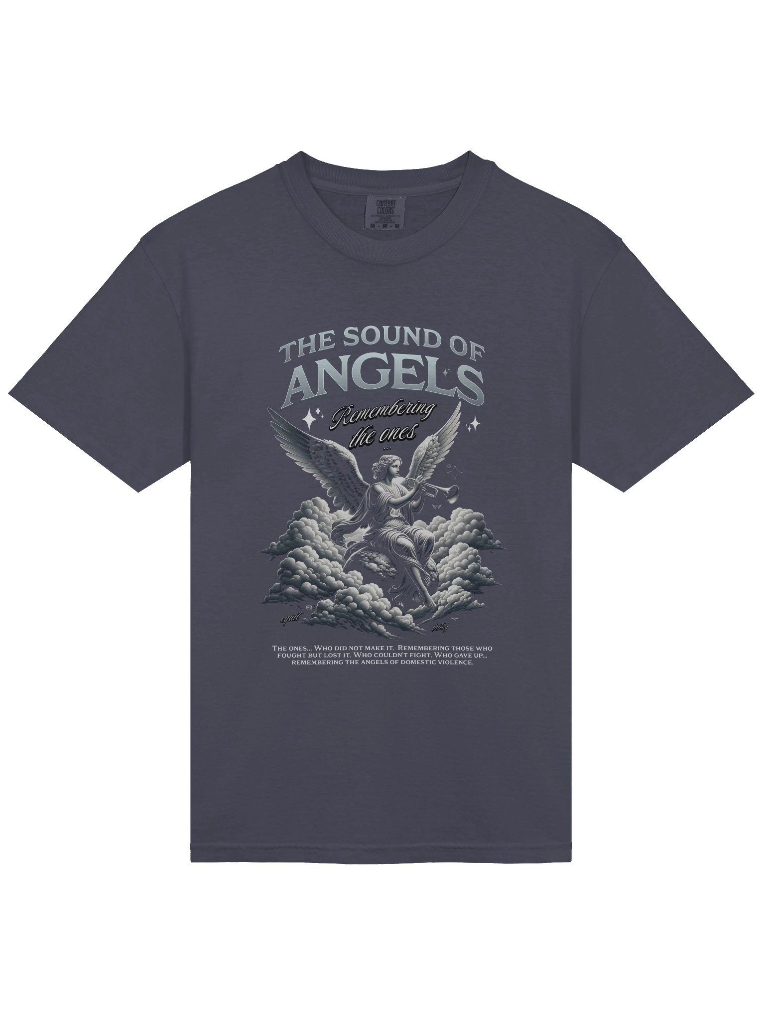 Comfort Colours_The Sound of ANGELS Unisex T-shirt_EQALL® Billog Collection Campaign_Silver / Black product image (3)