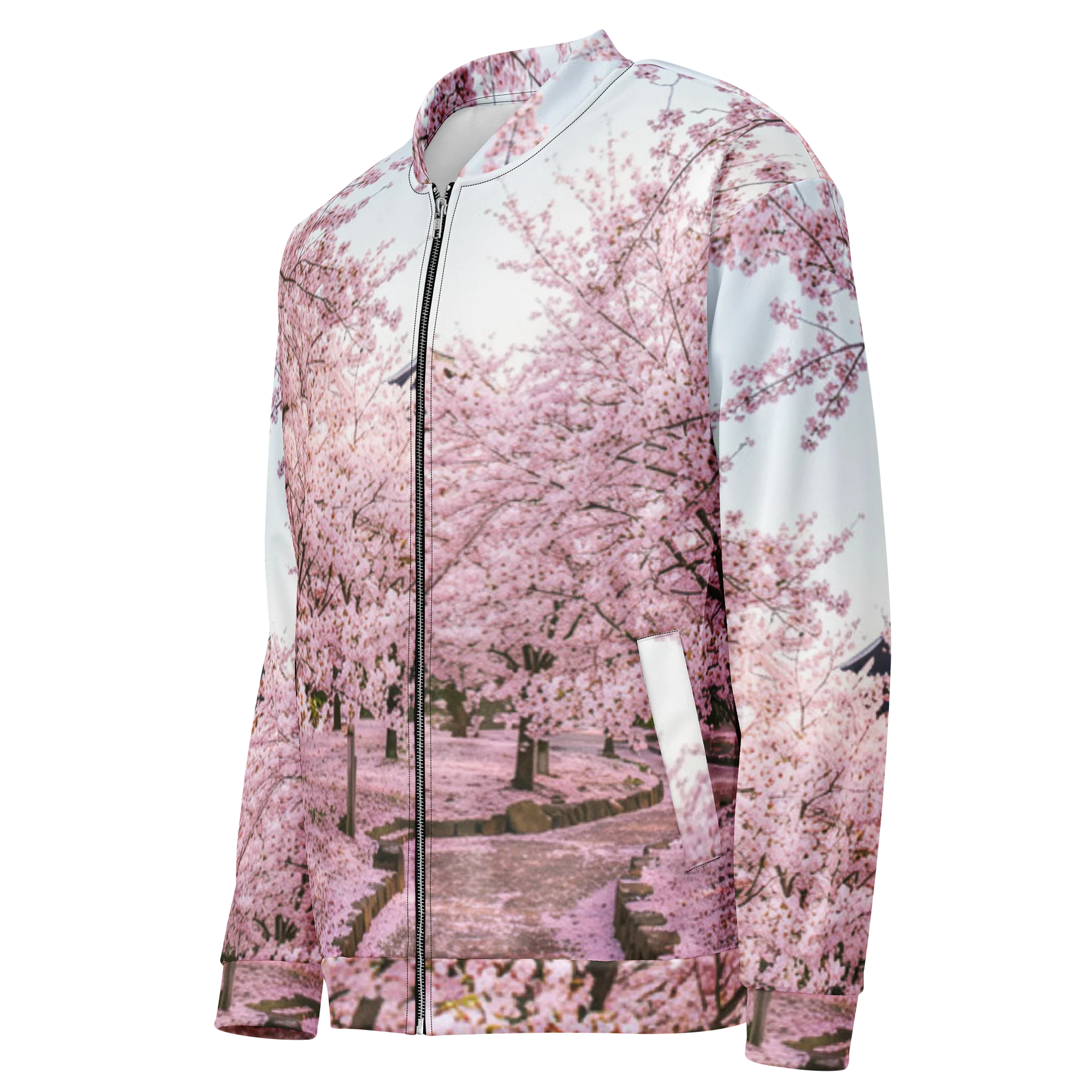 Cherry Blossom Bomber Jacket | Japanese Sakura Print Zip-Up product image (3)
