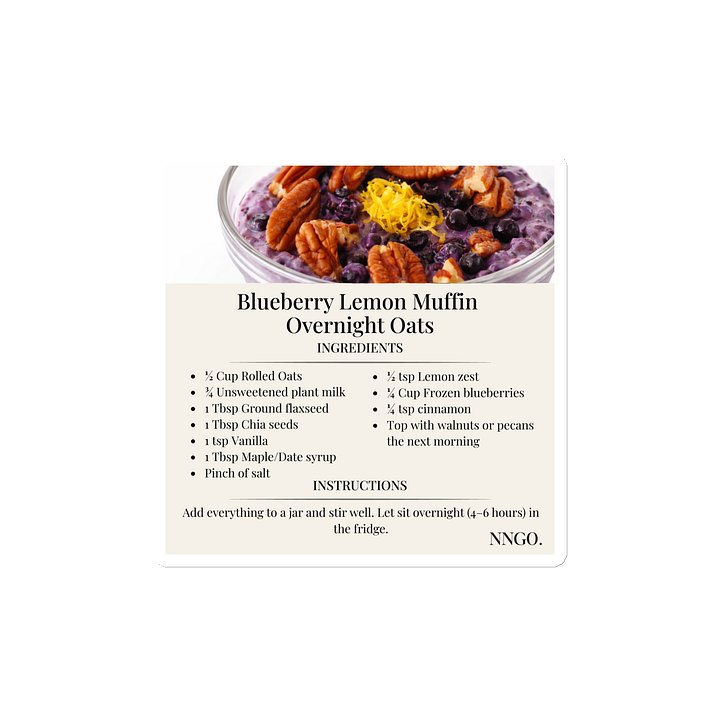 Blueberry Lemon Muffin Overnight Oats Recipe Magnet product image (1)