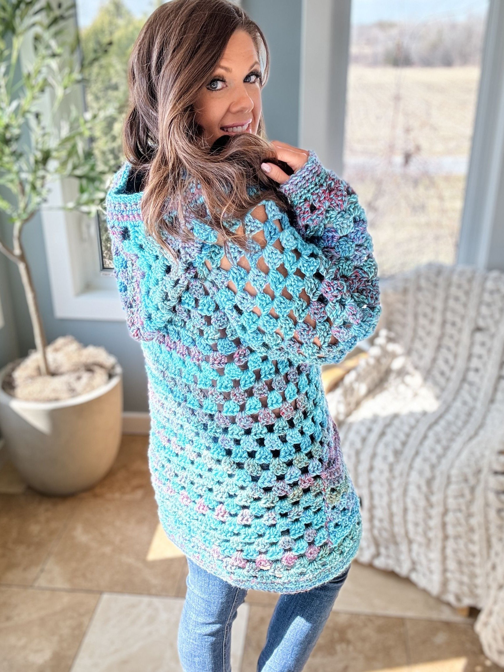 Chunky Granny Stitch Cardigan Crochet Pattern product image (2)