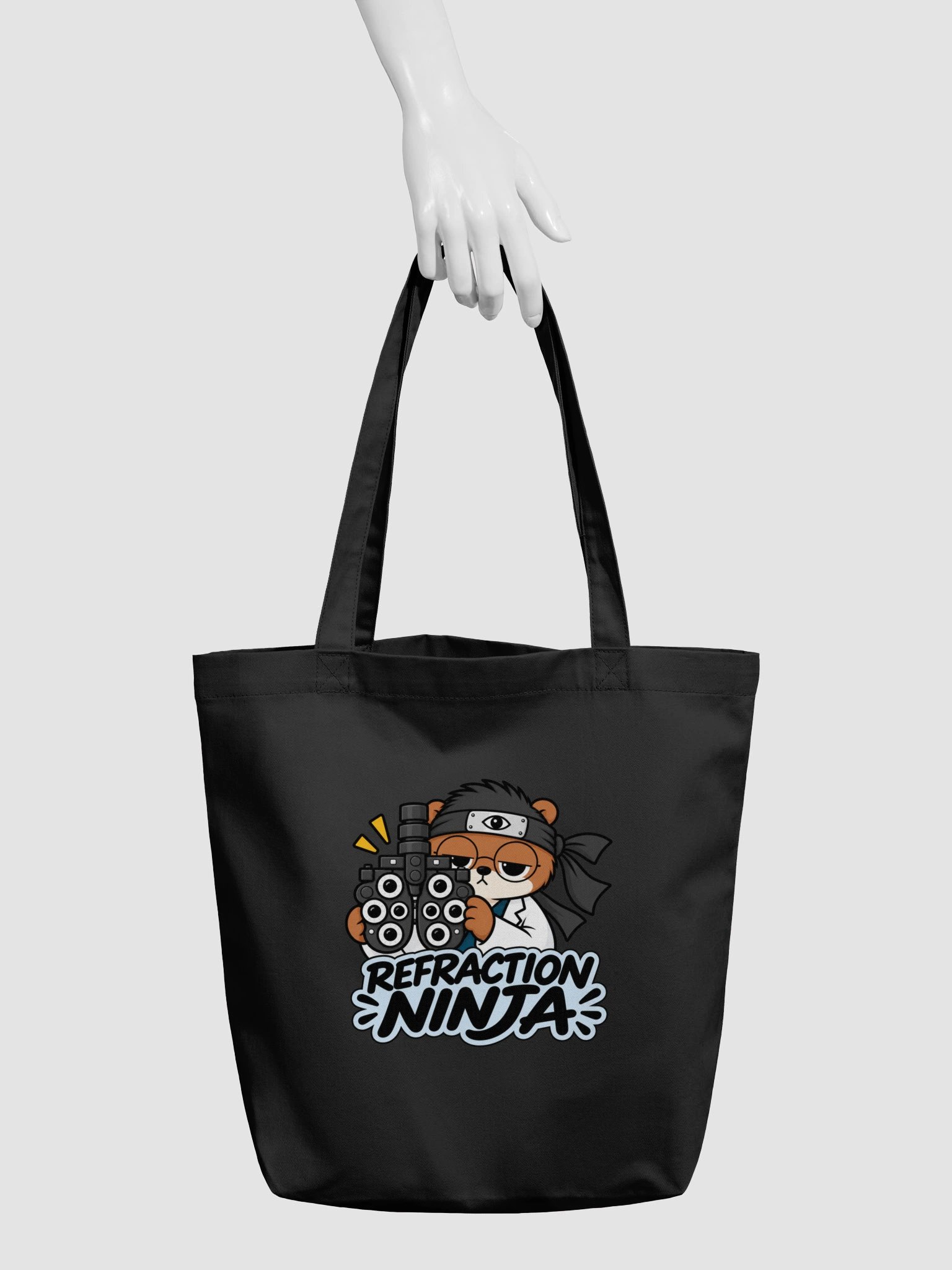 Sleepy Optometrist Refraction Ninja Black Tote product image (3)