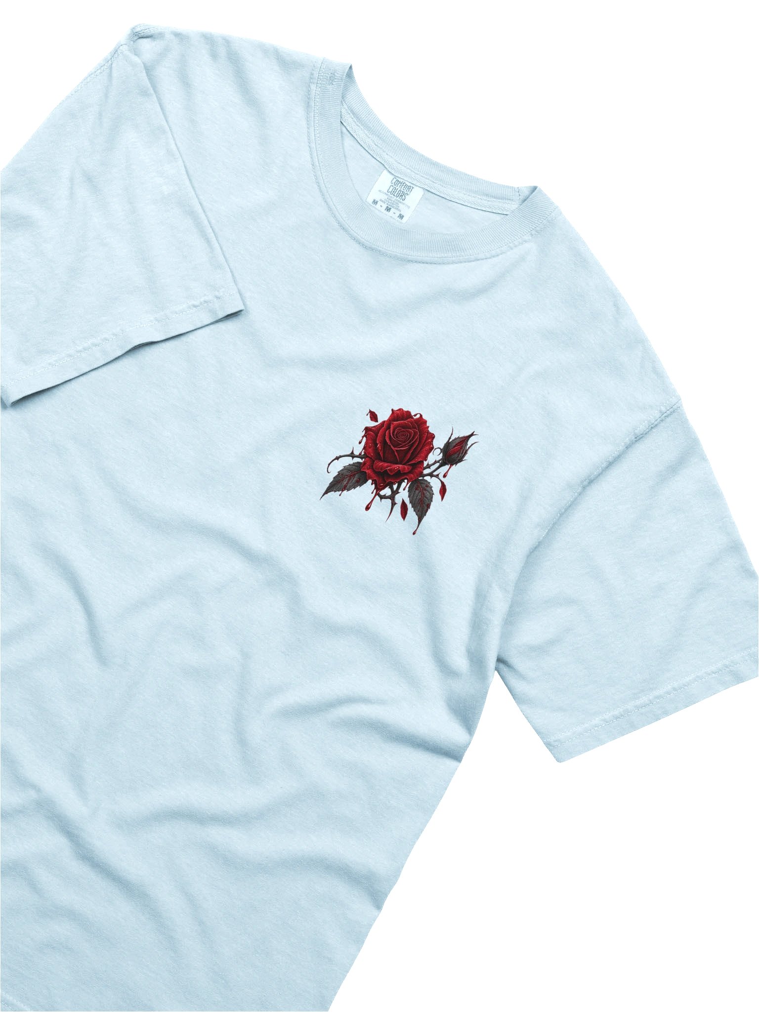 GOTHIC SKULL & BLOODY ROSES DOUBLE-SIDED GRAPHIC T-SHIRT | DARK ROMANCE TEE product image (9)