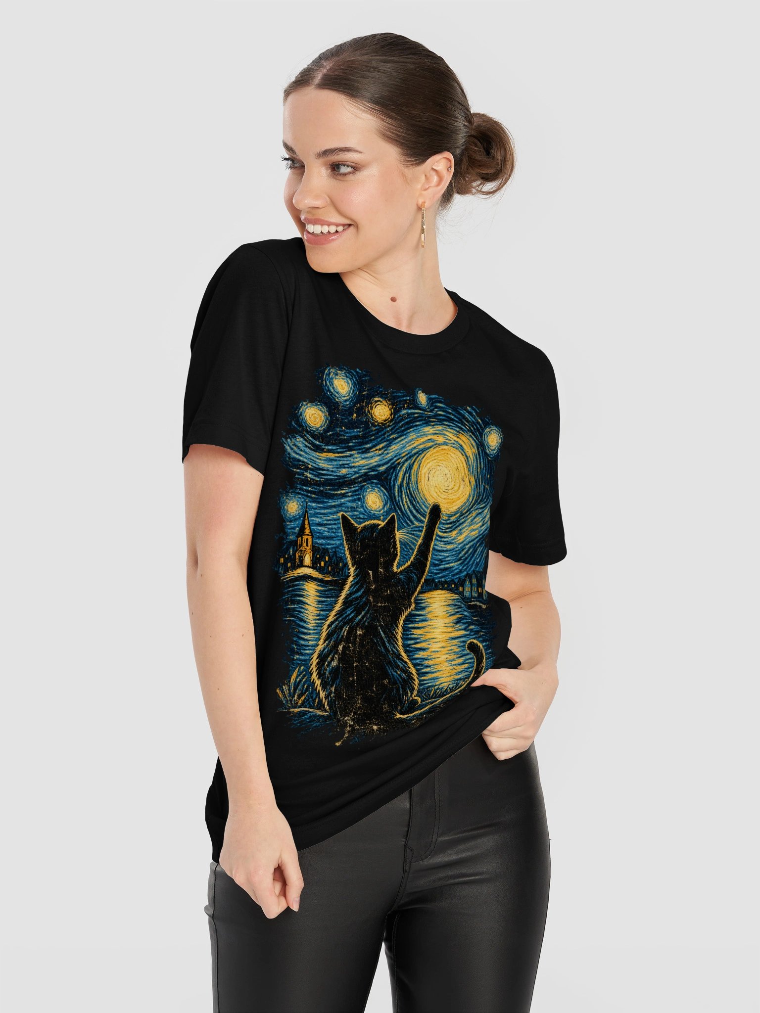 Camiseta Gato Noche Estrellada product image (3)