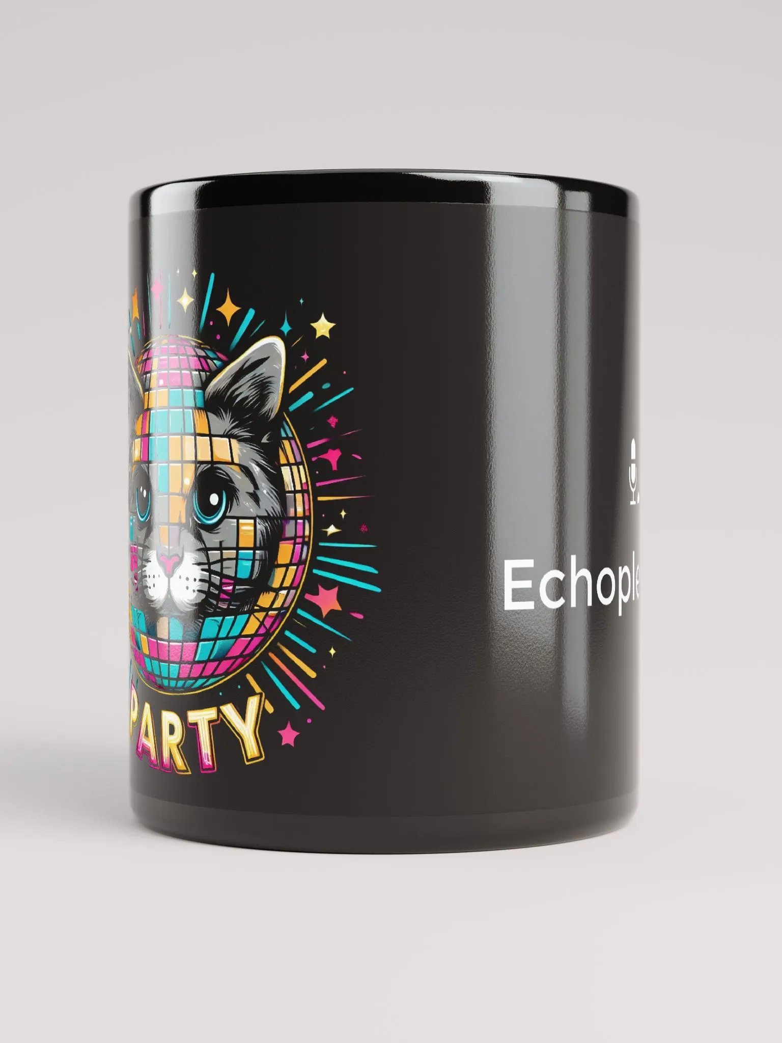 Disco Ball Cat Mug - Black product image (5)
