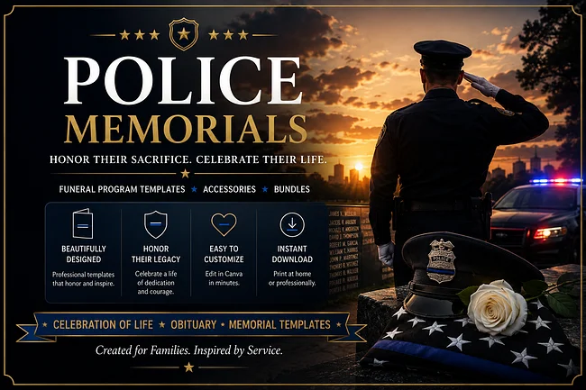 Police Celebration of Life Program Templates