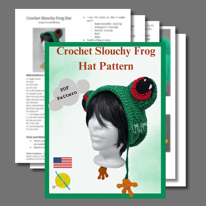 Pattern: Crochet Slouchy Frog Hat product image (2)