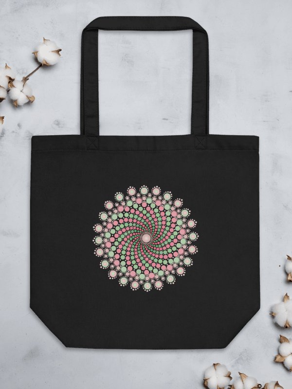 Green and Pink Dot Mandala Eco-Friendly Tote Bag product image (2)