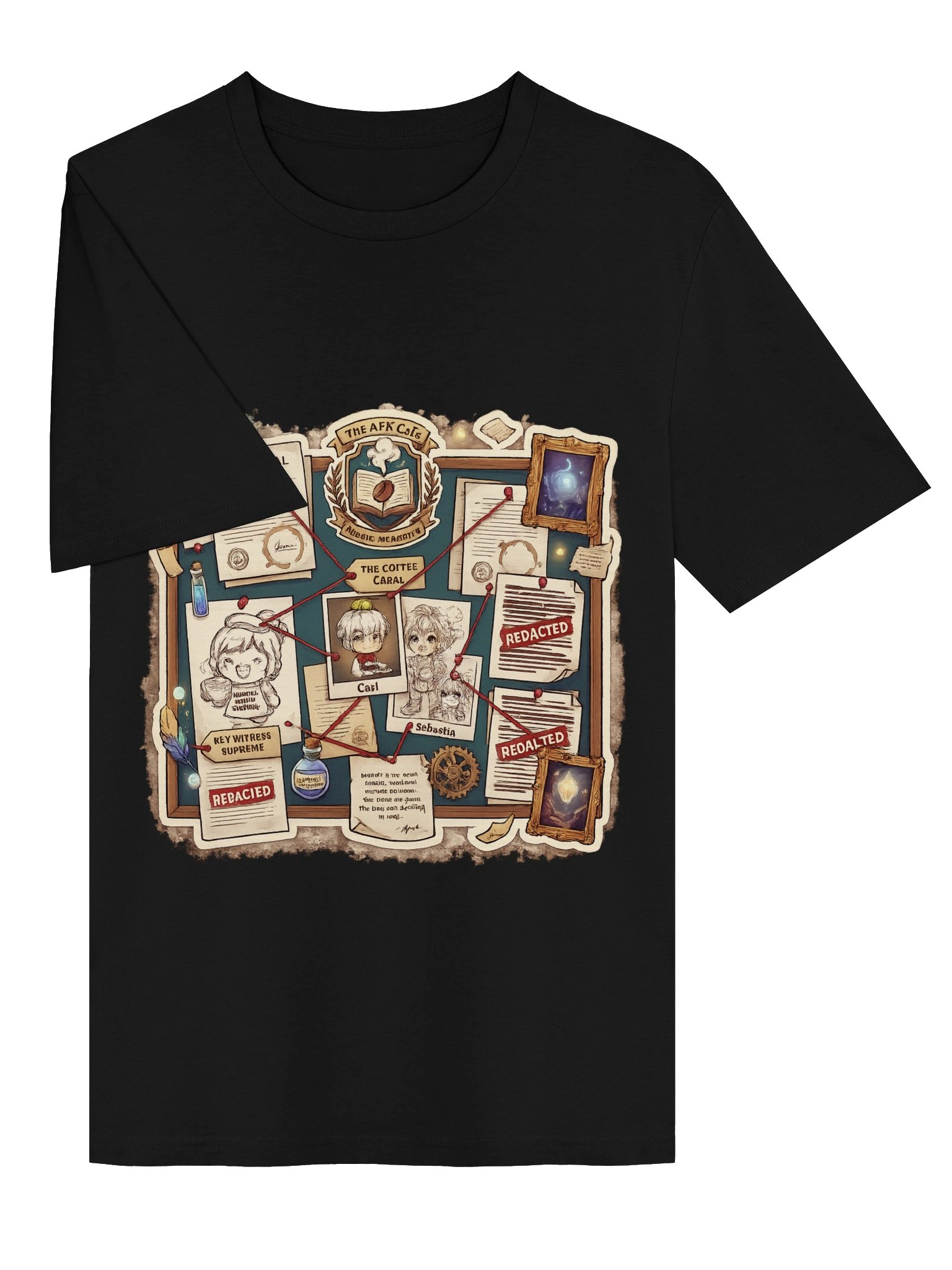 The Coffee Cabal Investigation Board | AFK Cafe Magic Academy Tee product image (3)