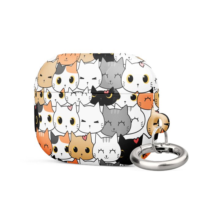 Whimsical Cat Faces All-Over Print AirPods® Case product image (9)
