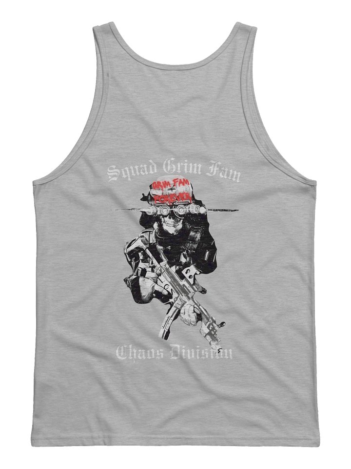 GRIM FAM — SQUAD GRIM FAM — CHAOS DIVISION | TEAM EXCLUSIVE: GRIM ANGEL OF W'S - SINGLET - #2 - Black / Navy / Blue / Red / Grey product image (2)