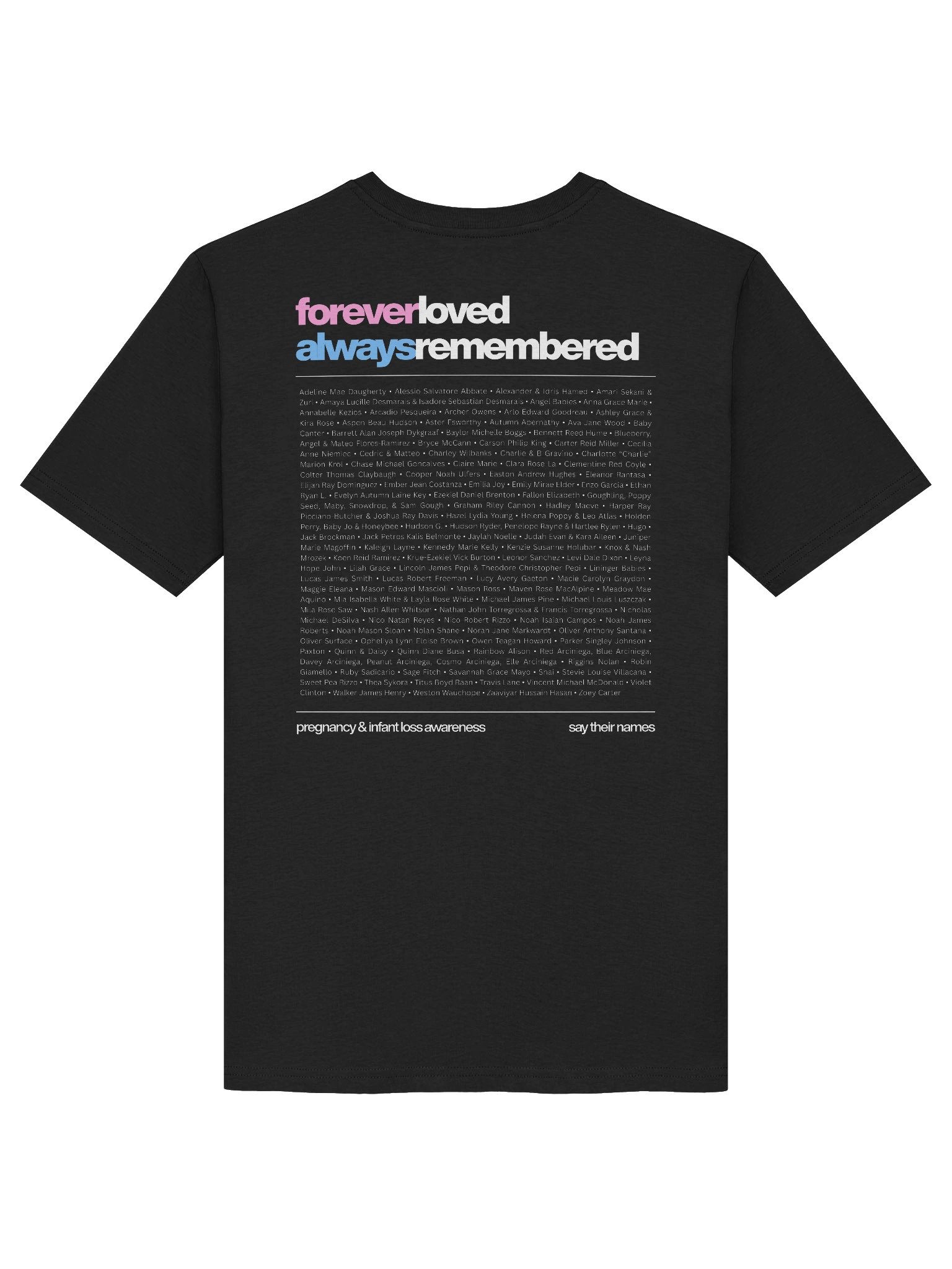 'Halo & Wings' 2026 Memorial Shirt (organic cotton, dark) product image (4)