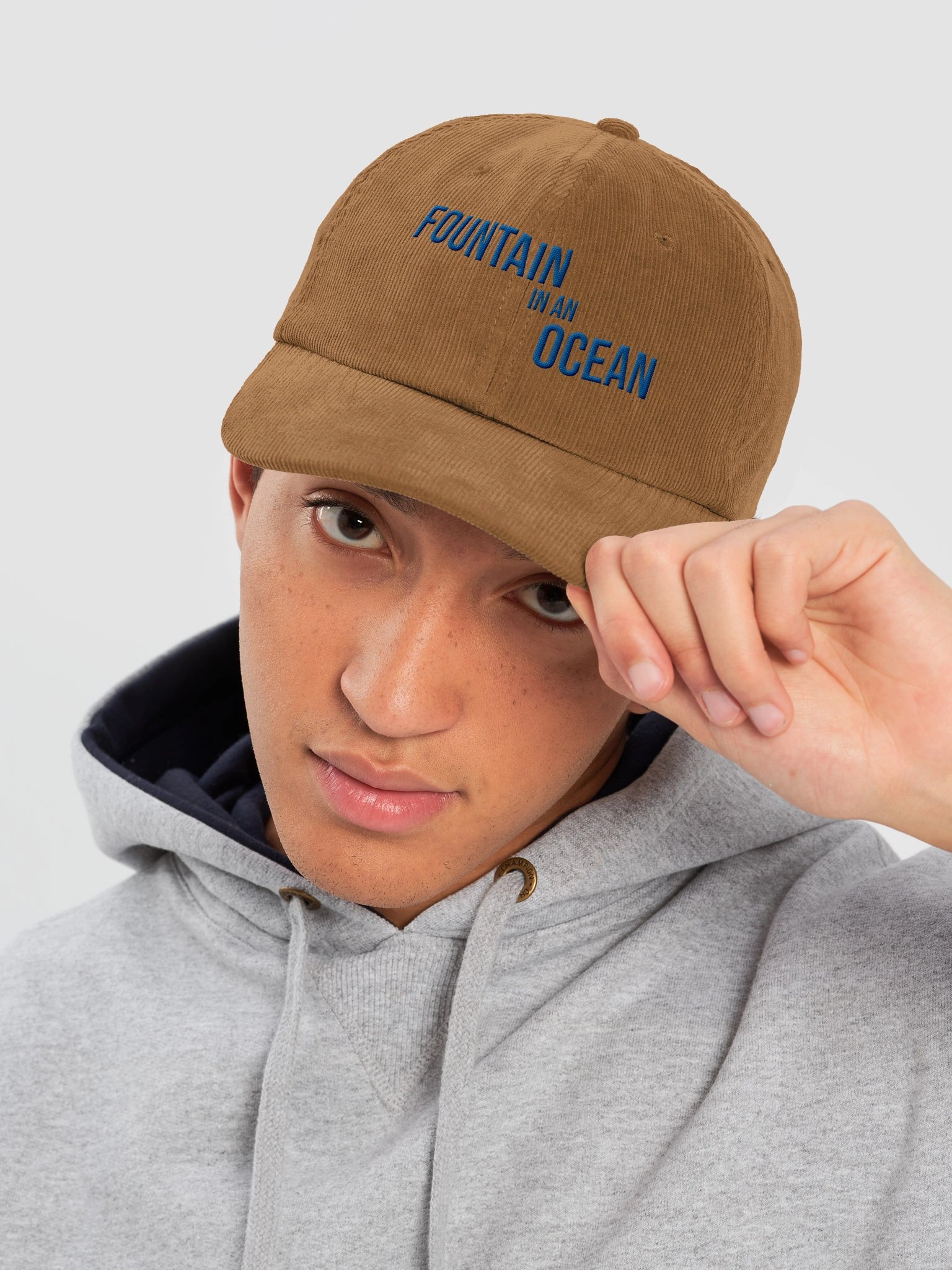Fountain in an Ocean Embroidered Corduroy Hat product image (6)