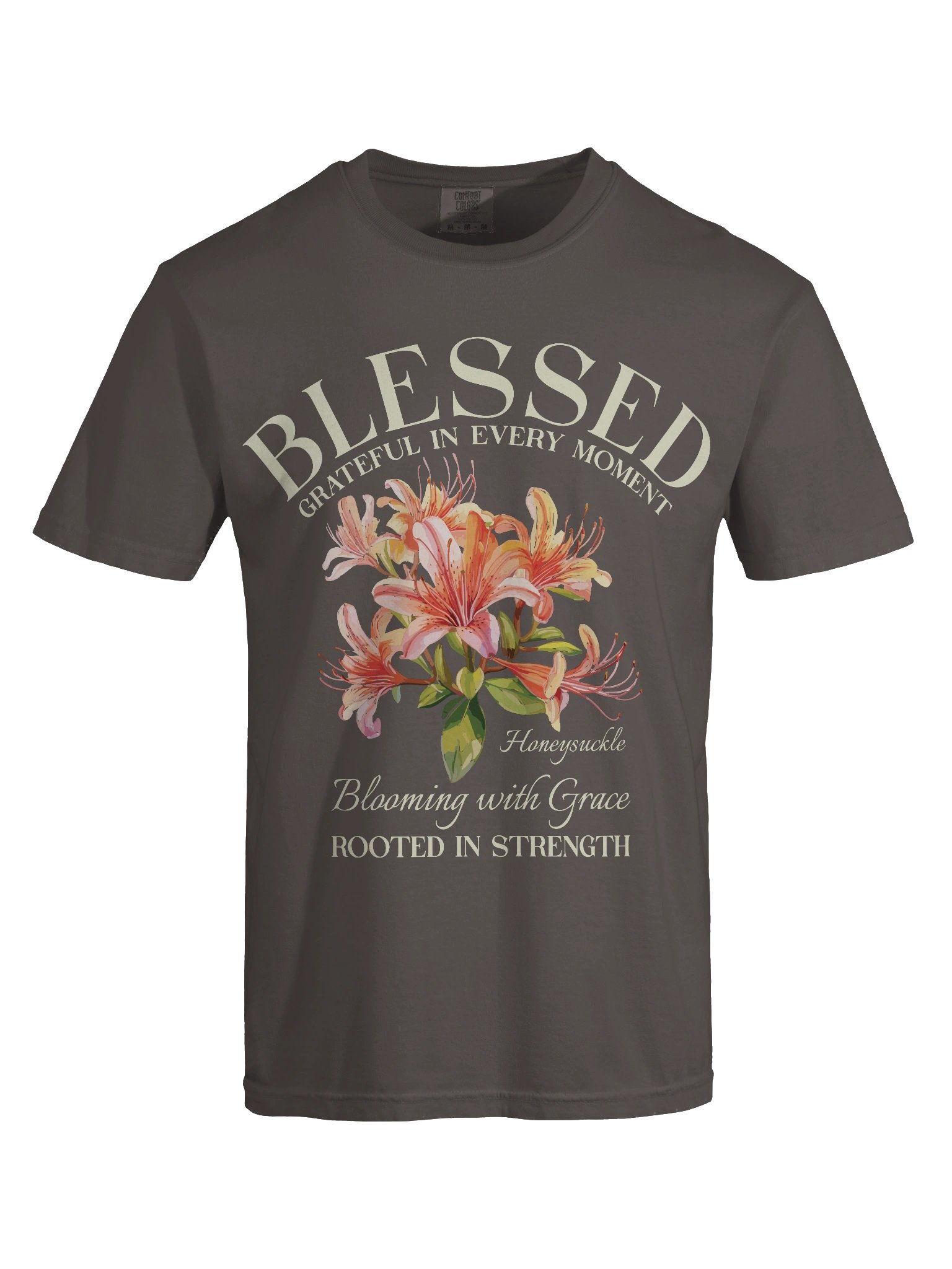June Blessed Honeysuckle Flower Shirt – Blooming with Grace, Rooted in Strength Graphic Tee product image (8)