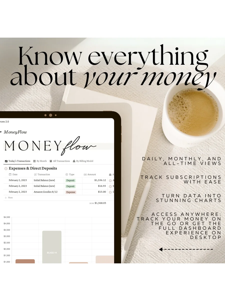 Aesthetic Notion Financial Planner Template product image (4)