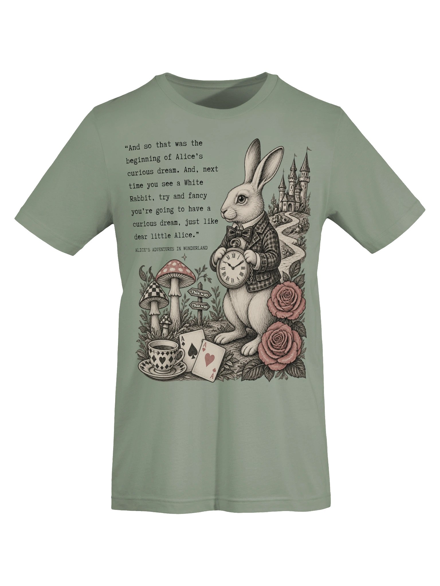 White Rabbit Wonderland Shirt, Alice Quote Tee, Lewis Carroll Graphic product image (6)