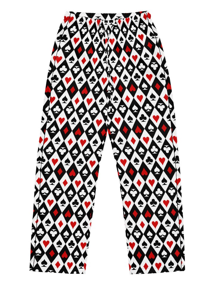 Retro Playing Card Suits Argyle All-Over Print Pajama Pants product image (1)