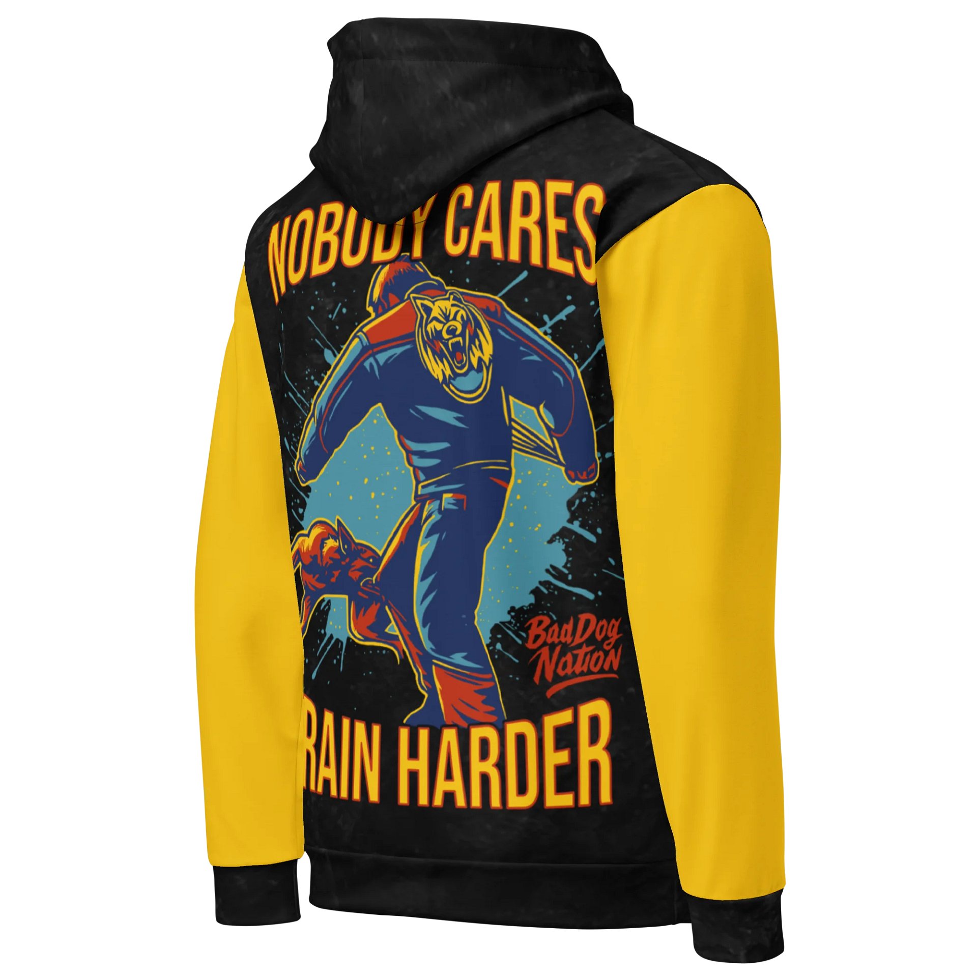 NOBODY CARES, TRAIN HARDER - Premium Adult Unisex All Over Print Hoodie product image (3)
