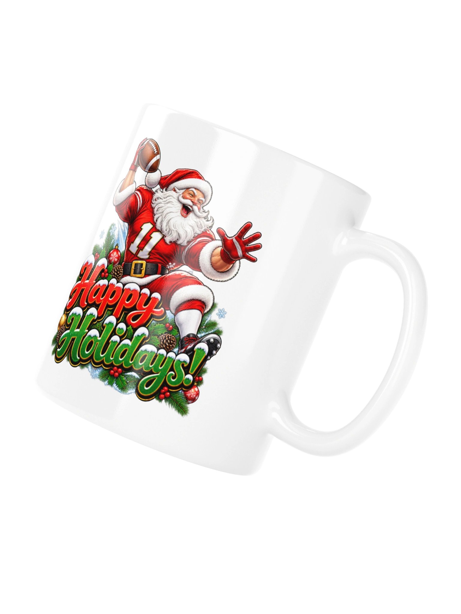 HAPPY HOLIDAYS — SANTA HAS ENTERED THE GAME! AMERICAN FOOTBALL MUG product image (10)