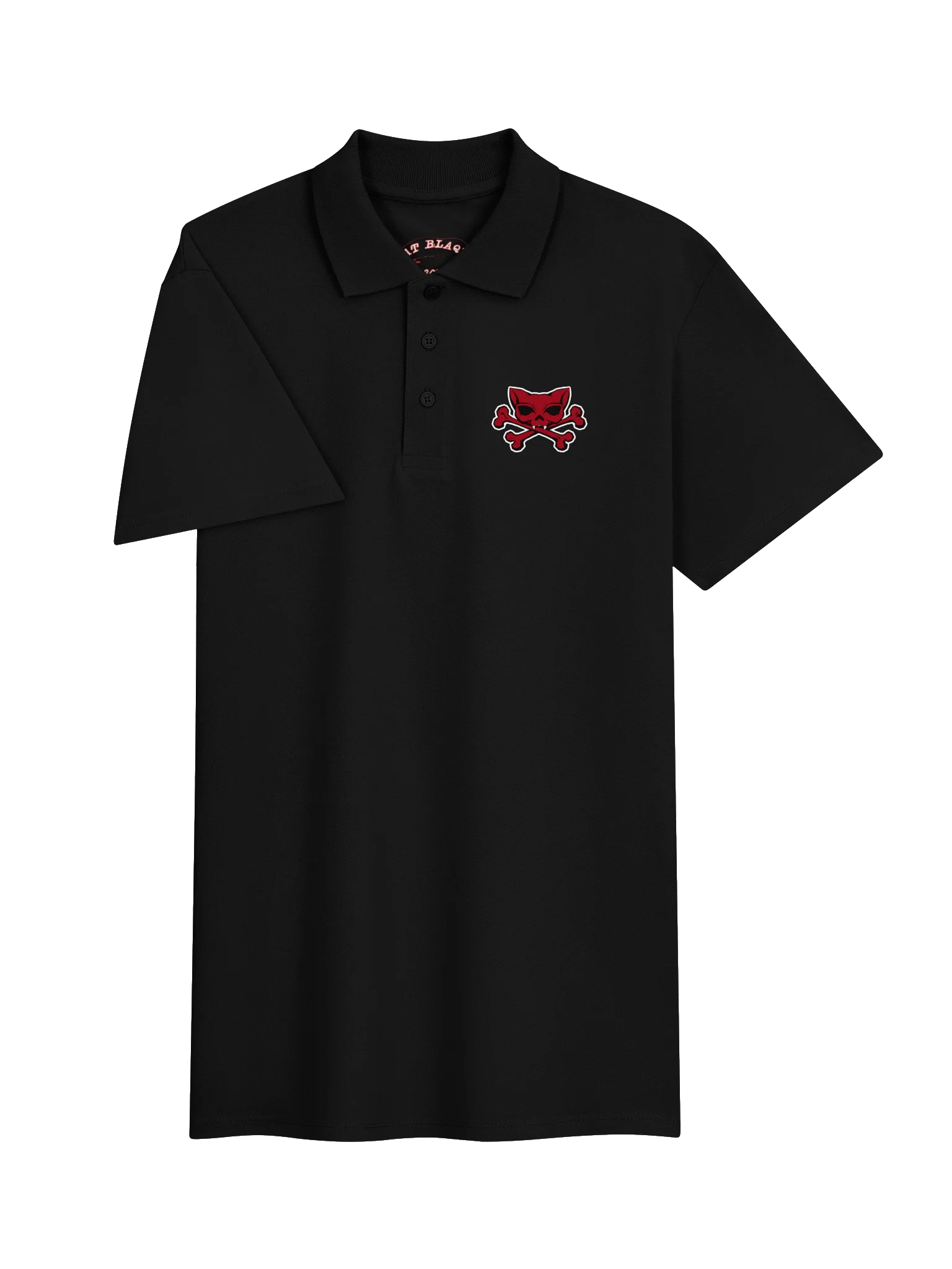Red Kat Skull Embroidered Unisex Polo product image (3)