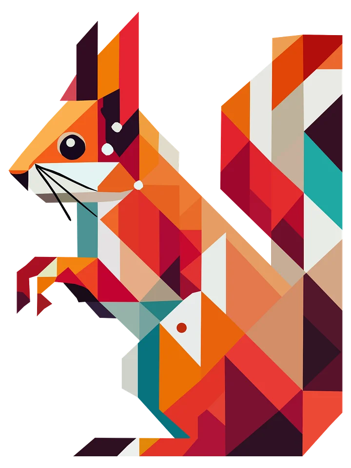 Free Geometric Squirrel PNG Art - Transparent Background, Low Poly Animal Illustration product image (1)