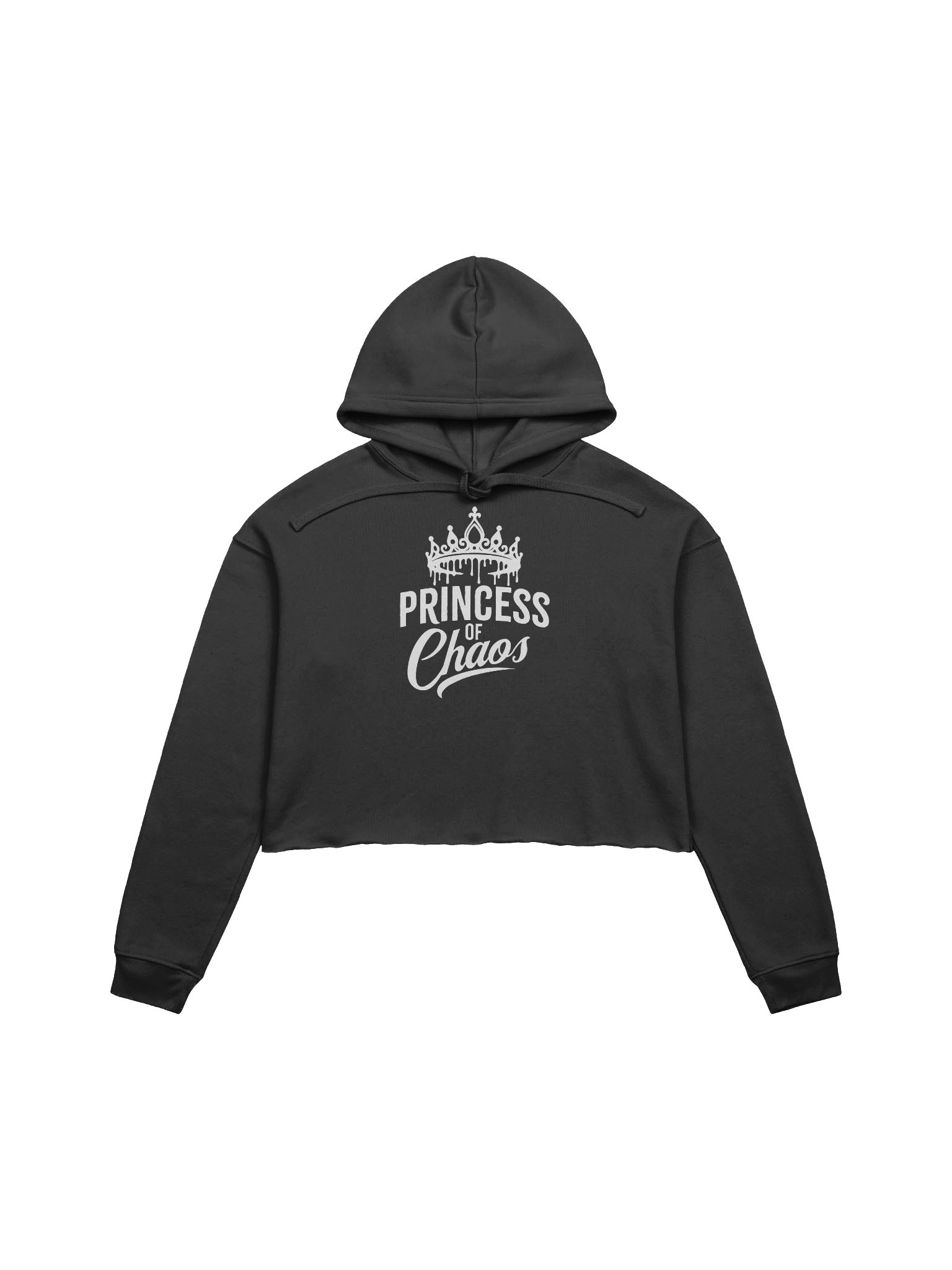 Princess of Chaos Tiara Cropped Hoodie - White Text product image (1)