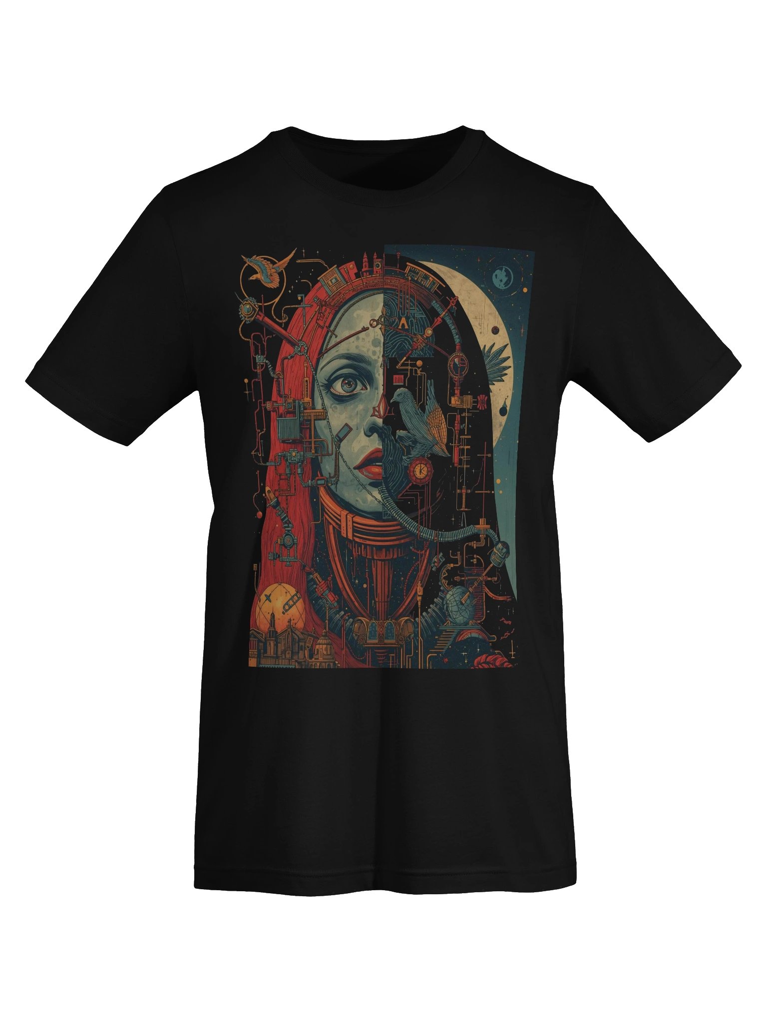 Mechanical vs. Celestial Split-Face Lightweight T-Shirt product image (4)